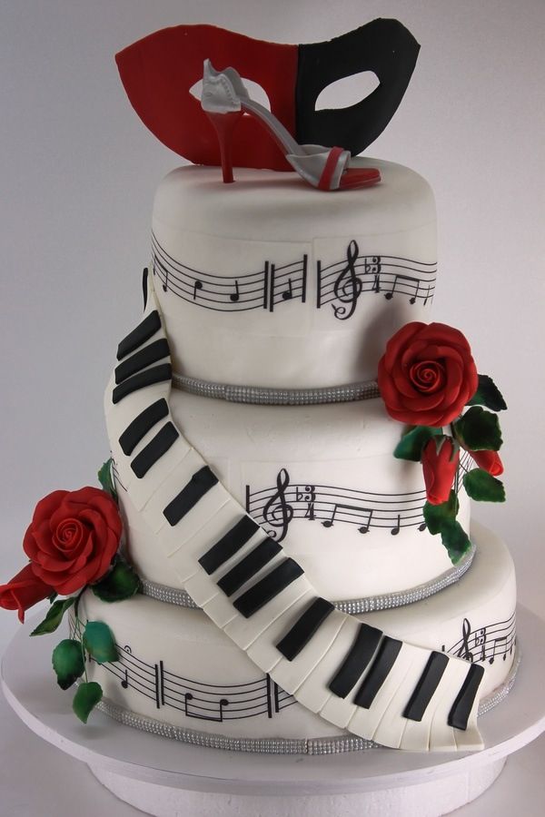 Music Note Themed Birthday Cake Music Note Themed Birthday Cake