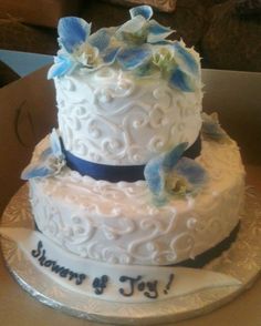 Navy Blue Bridal Shower Cakes