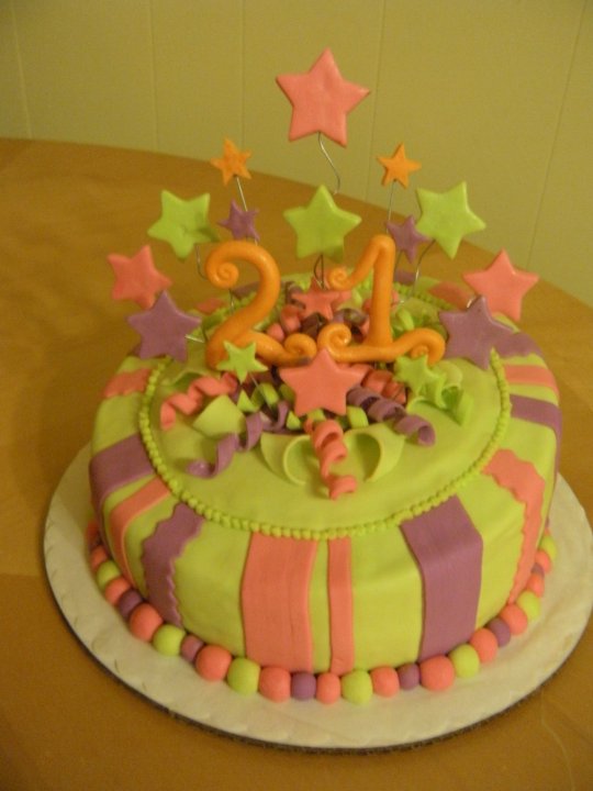 Neon Birthday Cake