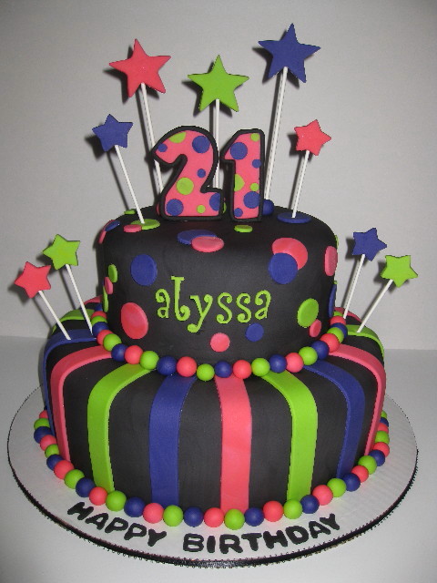 Neon Color Birthday Cakes