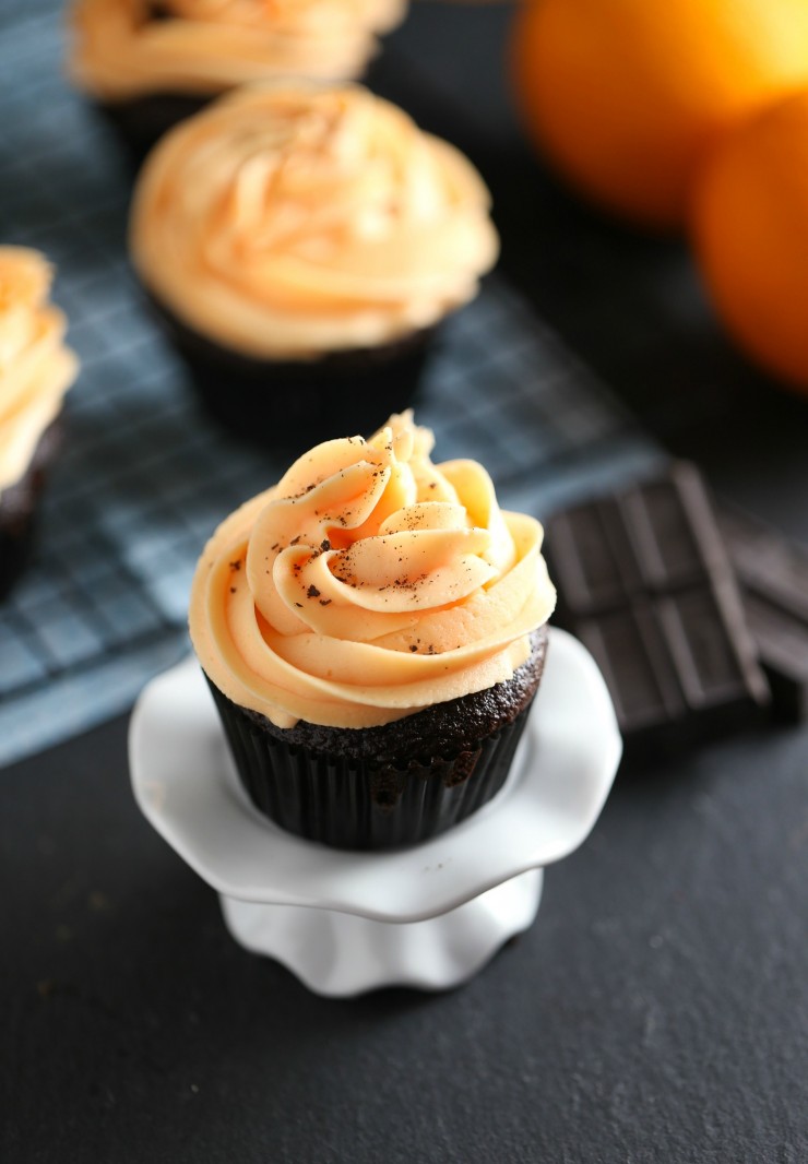 Orange Cupcakes with Chocolate Frosting