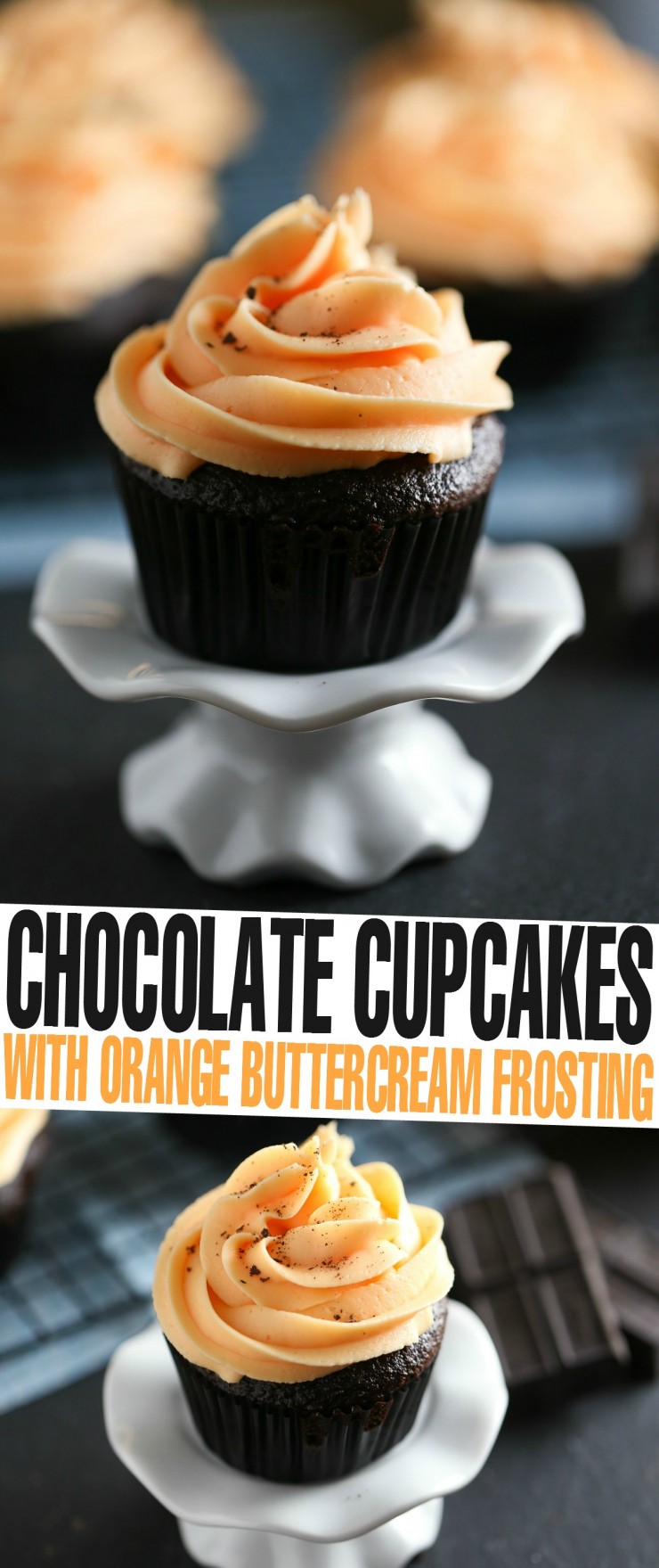 Orange Cupcakes with Chocolate Frosting