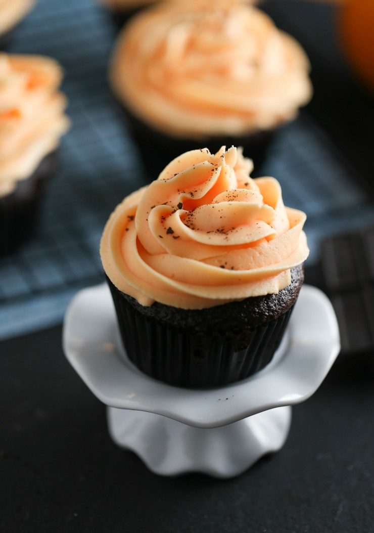 Orange Cupcakes with Chocolate Frosting