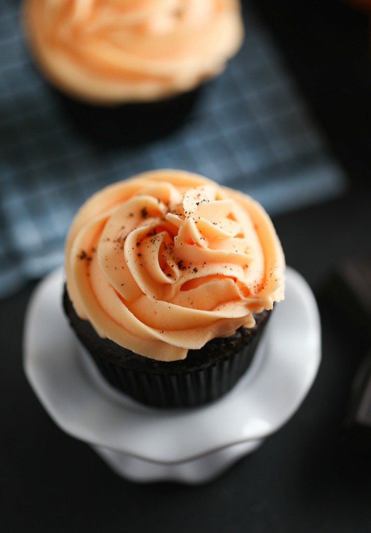 Orange Cupcakes with Chocolate Frosting