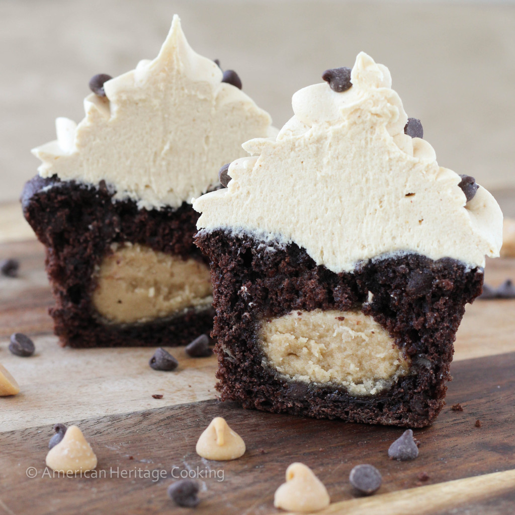 Peanut Butter Cupcakes with Filling
