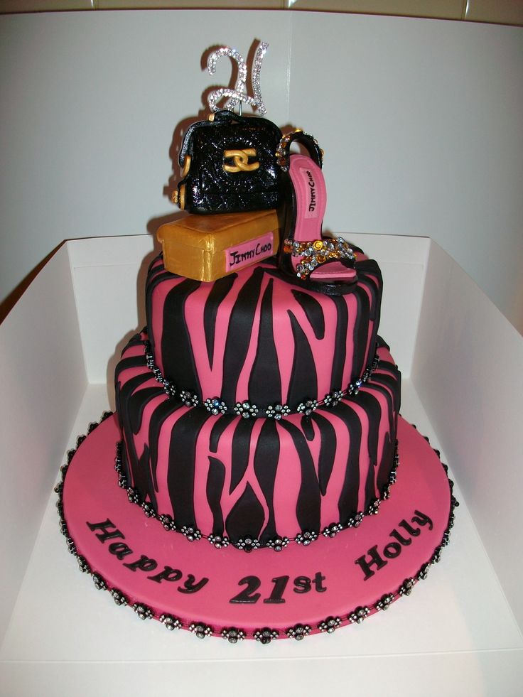 Pink and Black 21st Birthday Cake Ideas