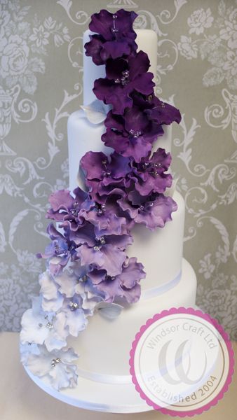 Purple Ombre Wedding Cake