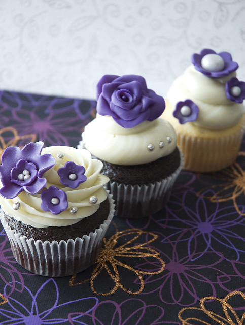 Purple Wedding Cupcakes