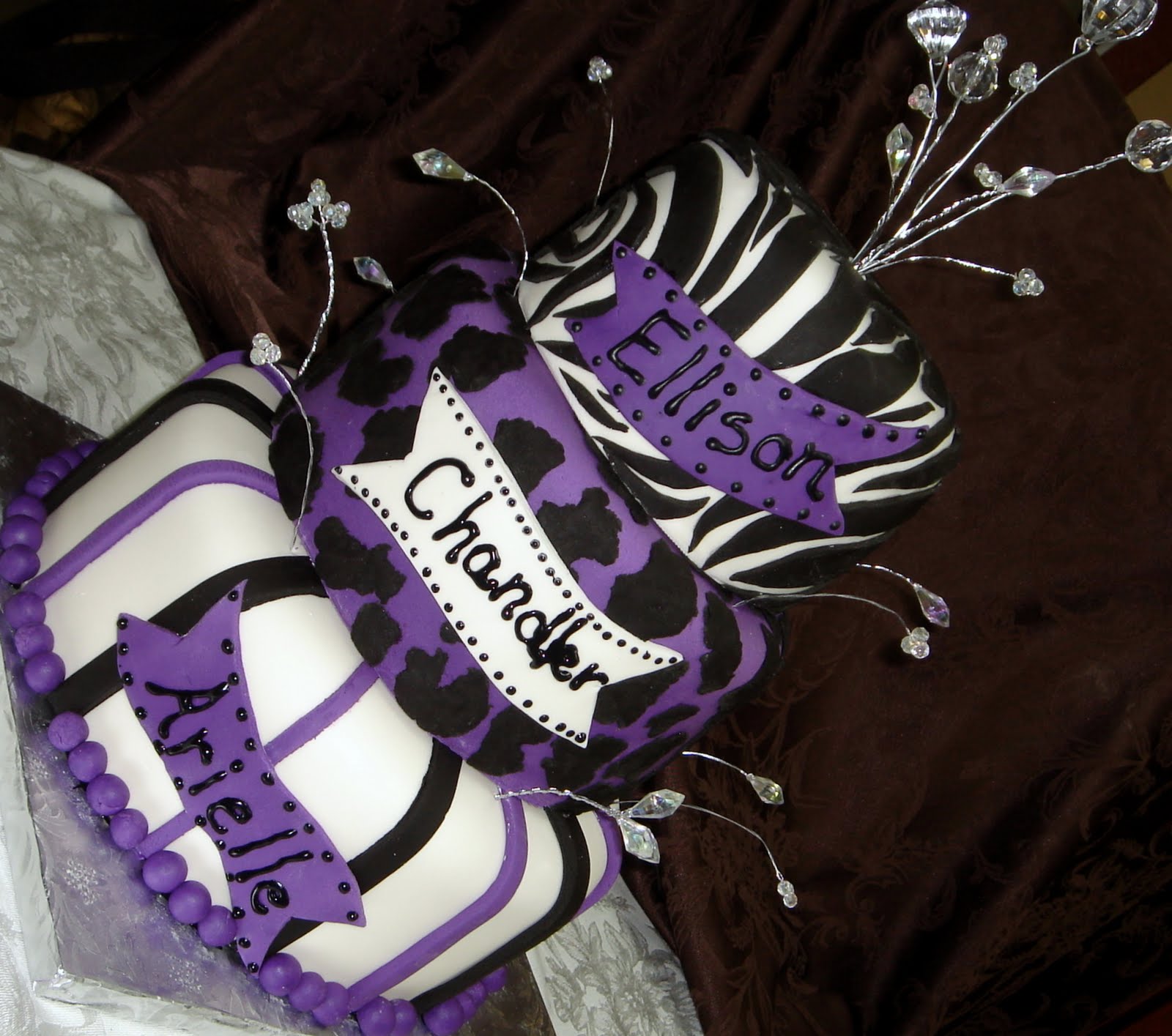 Purple Zebra Birthday Cake