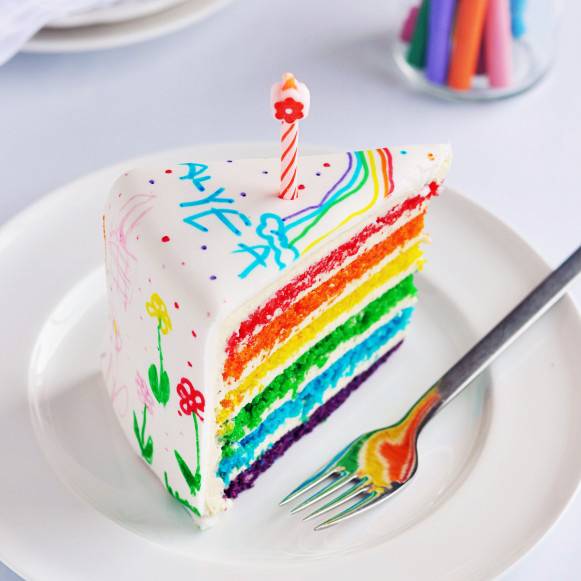 Rainbow Doodle Birthday Cake