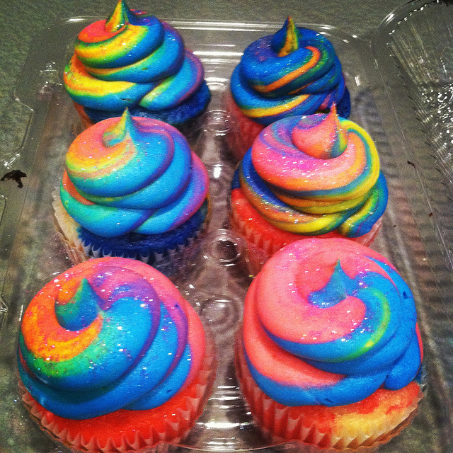 Rainbow Glitter Cupcakes