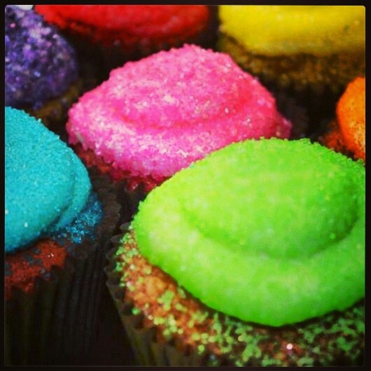 Rainbow Glitter Cupcakes