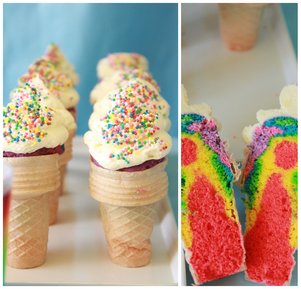 Rainbow Ice Cream Cone Cupcakes