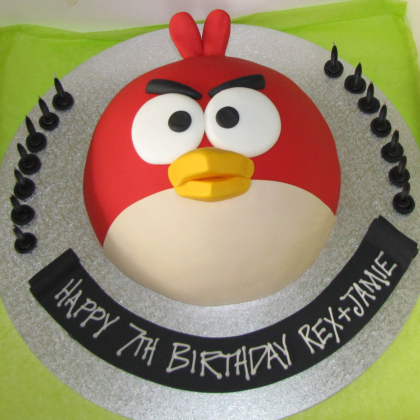 Red Angry Bird Birthday Cake
