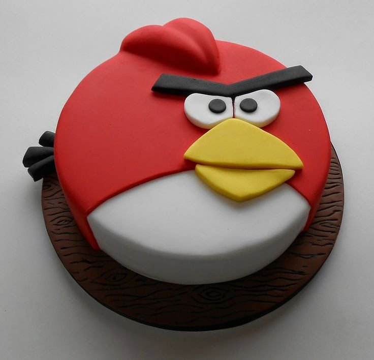 Red Angry Bird Birthday Cake
