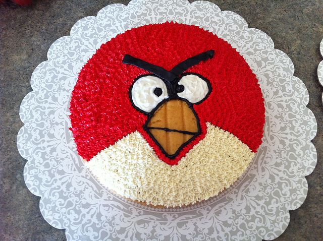 Red Angry Bird Cake