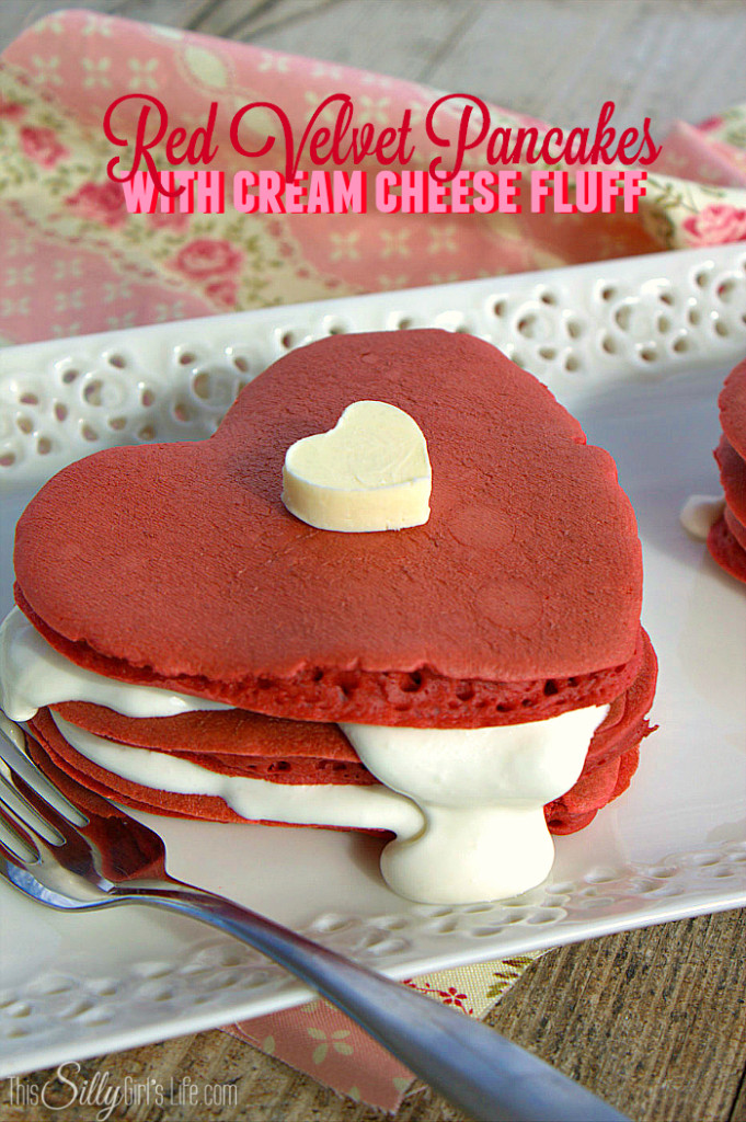Red Velvet Pancakes with Cream Cheese