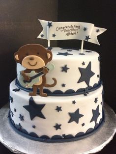 Rock Star Monkey Baby Shower Cake