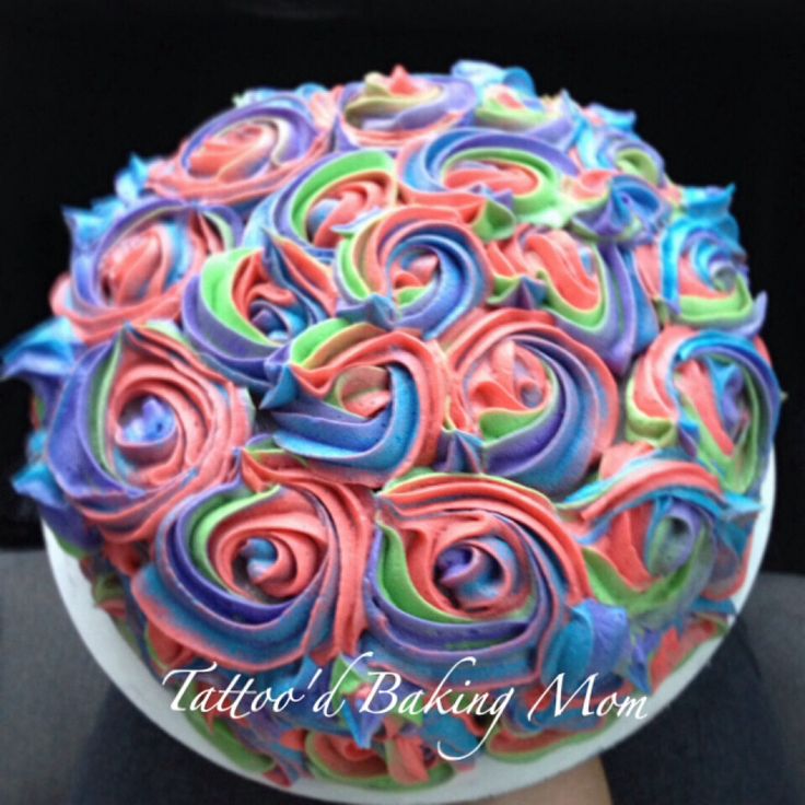 Rosette Birthday Cake Rainbow