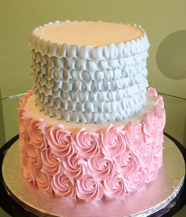 Rosette Two Tier Baby Shower Cake Rosette Two Tier Baby Shower Cake
