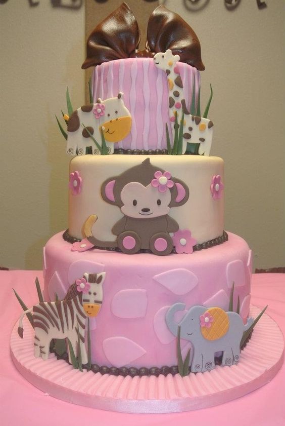 Safari Baby Shower Cake Girl Safari Baby Shower Cake Girl