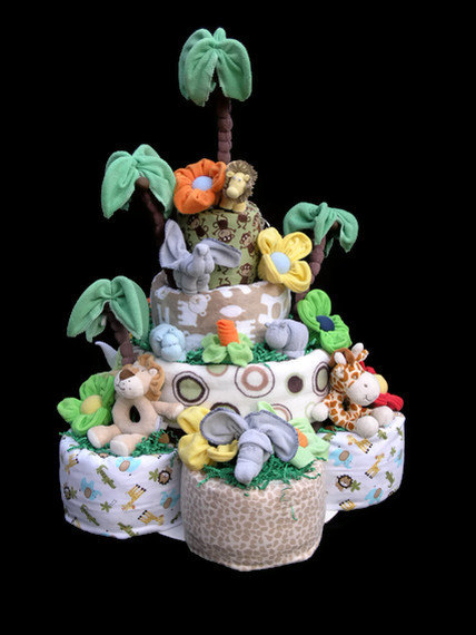 Safari Theme Baby Shower Diaper Cake Safari Theme Baby Shower Diaper Cake