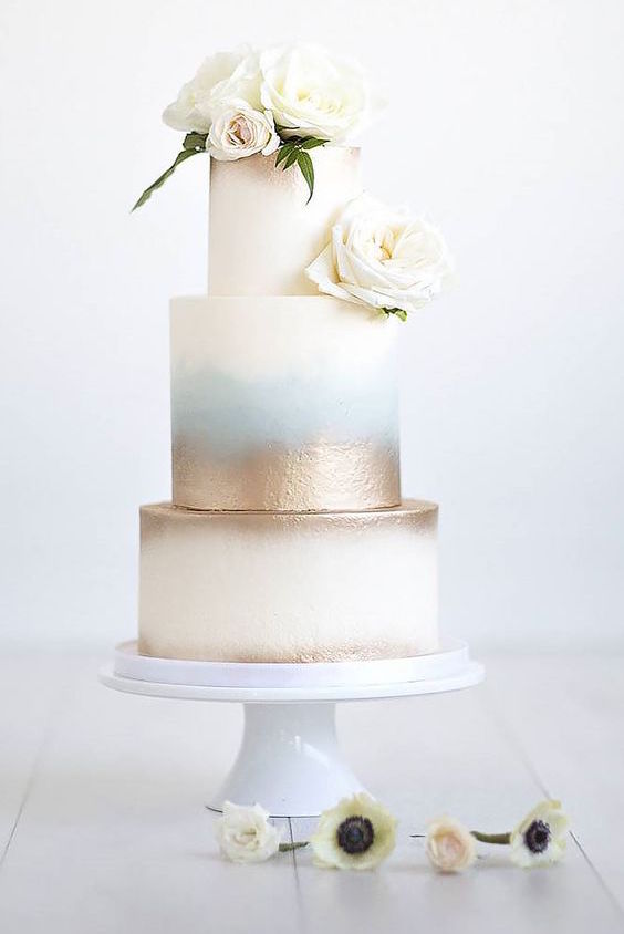 Simple Gold Wedding Cake