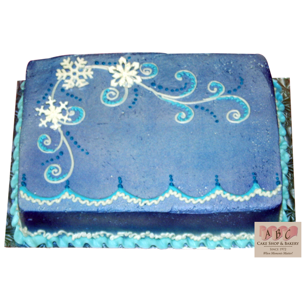 Snowflake Winter Birthday Sheet Cakes Snowflake Winter Birthday Sheet Cakes