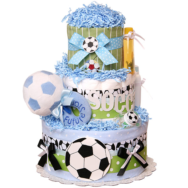 Soccer Baby Shower Diaper Cake