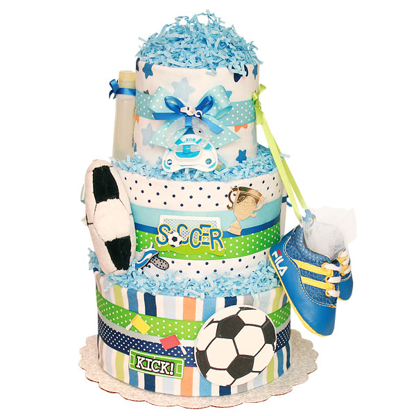 Soccer Baby Shower Diaper Cake