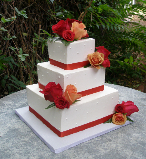 Square Stacked Wedding Cake