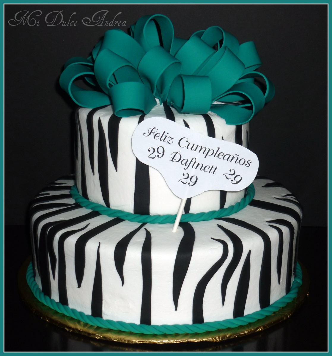 Turquoise Zebra Print Cakes