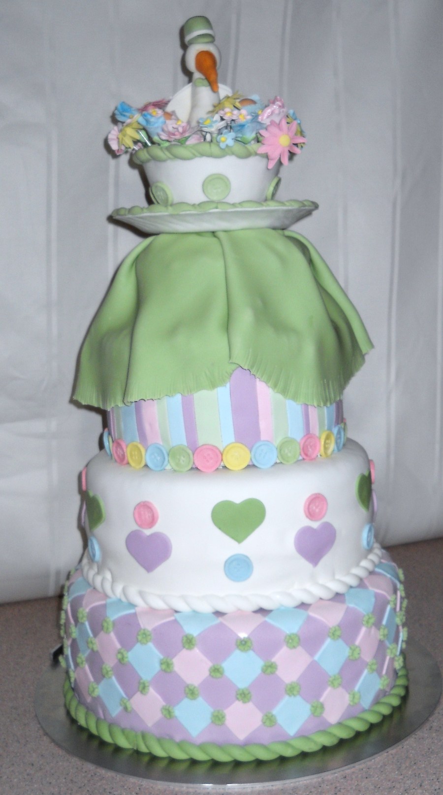 Twin Girls Baby Shower Cake