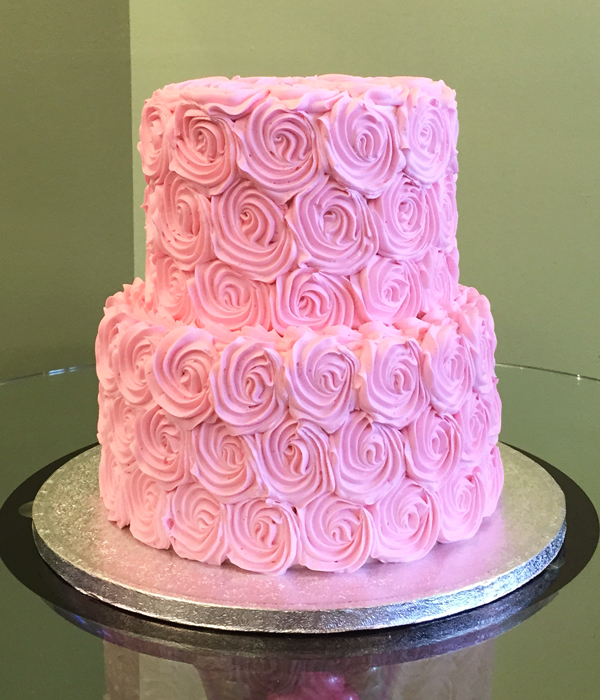 Two Tier Cake with Rosettes Two Tier Cake with Rosettes