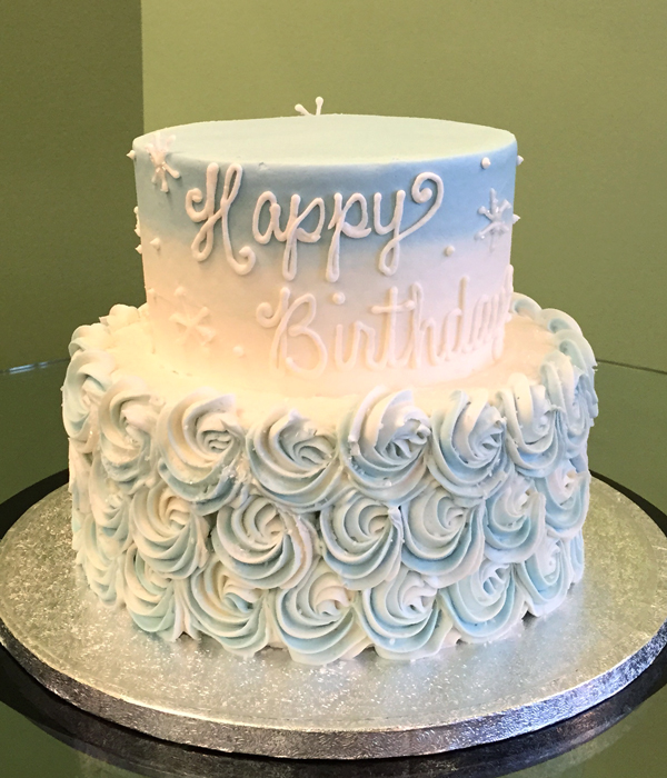 Two Tier Rosette Birthday Cake Two Tier Rosette Birthday Cake