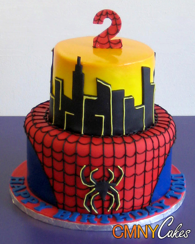 Two Tier Spider-Man Cake