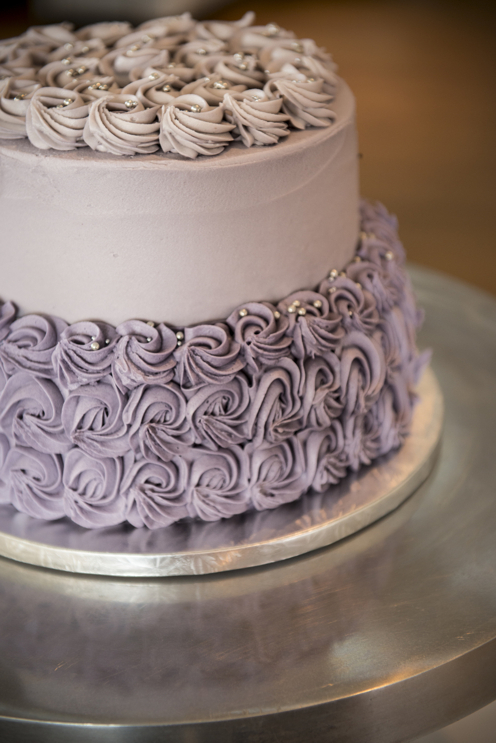 Two Tier Wedding Cake with Rosettes Two Tier Wedding Cake with Rosettes