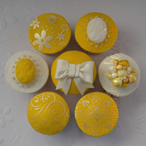 Vintage Yellow Cupcakes