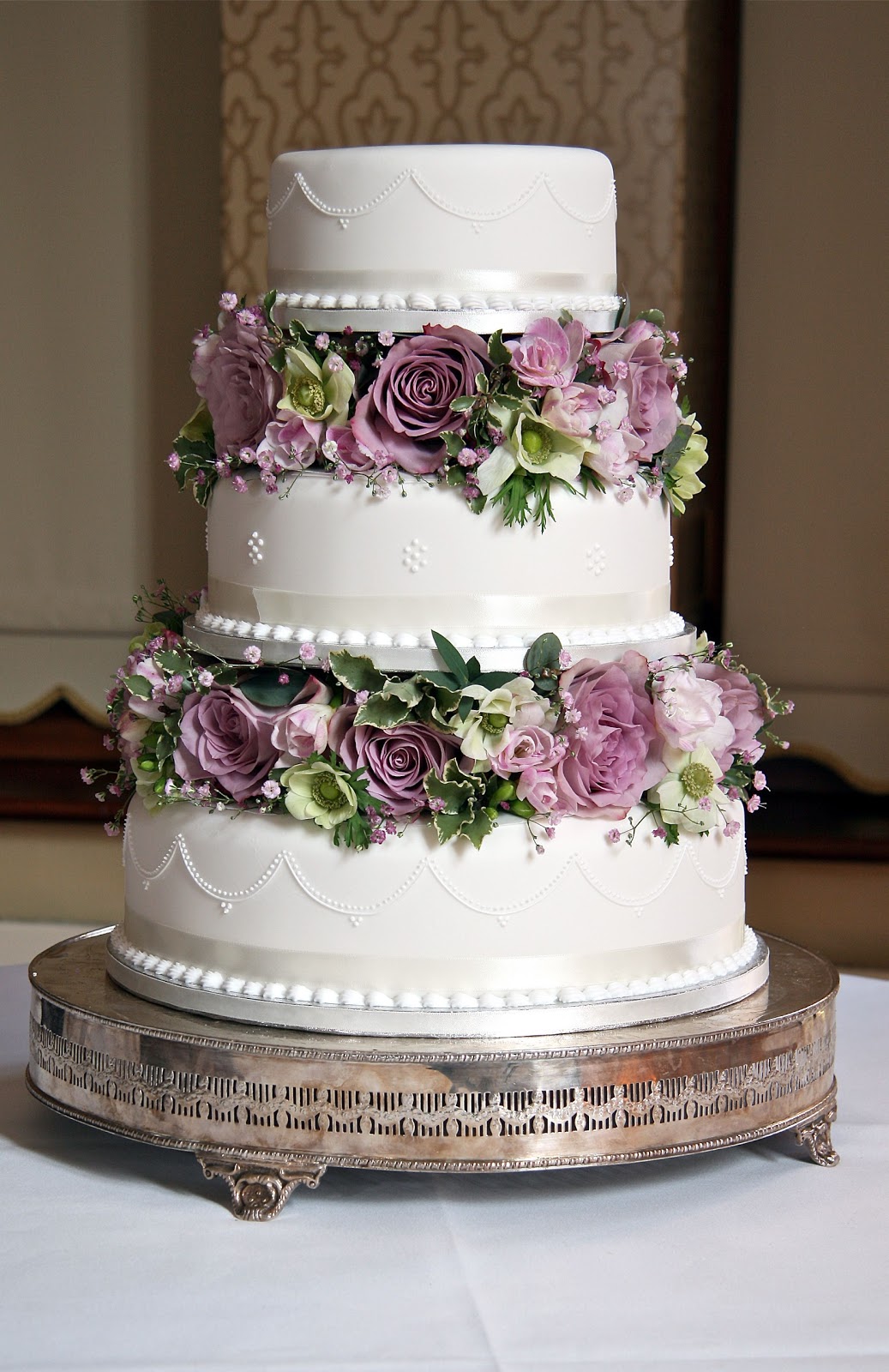 Wedding Cake with Flowers