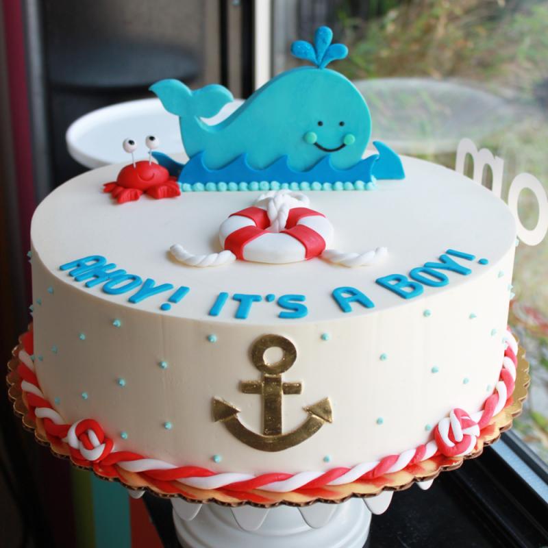 Whale Baby Shower Cake