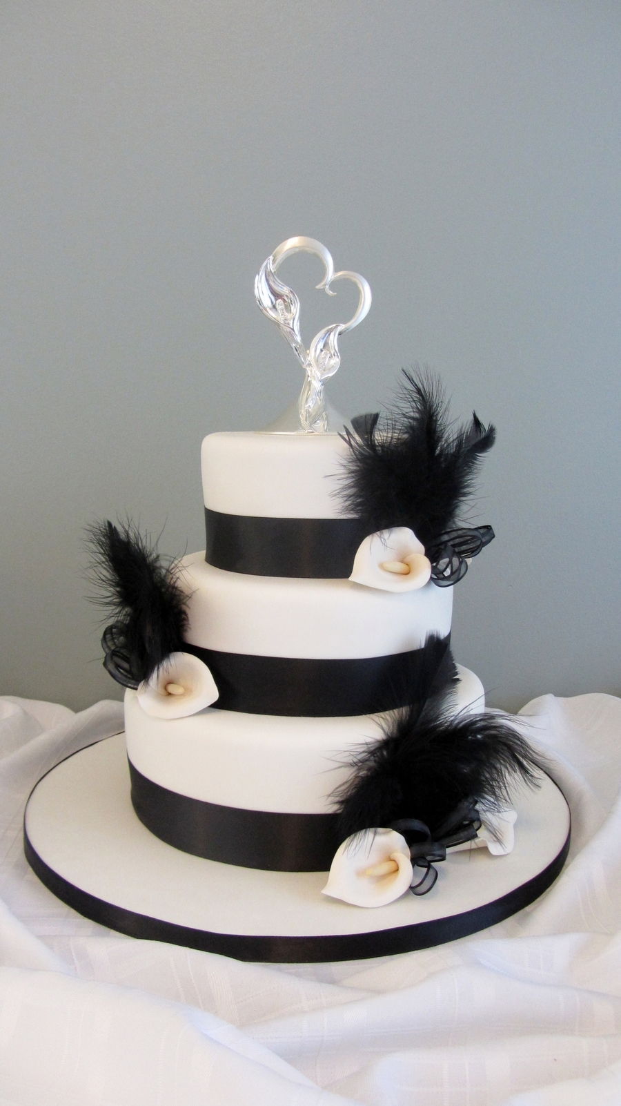 White Feather Wedding Cake