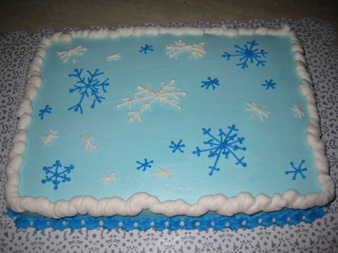Winter Birthday Sheet Cake