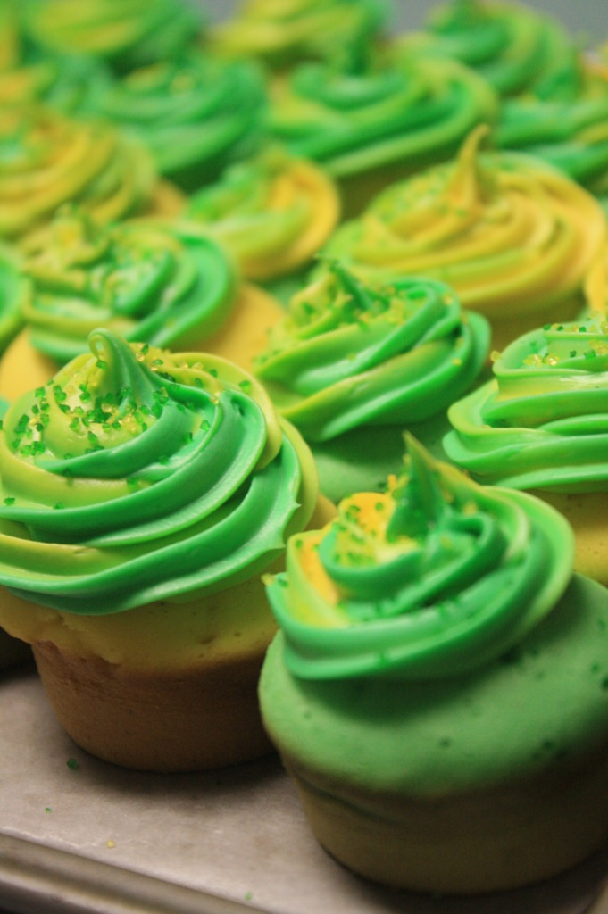 Yellow and Green Cupcake