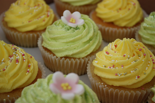 Yellow and Green Cupcake