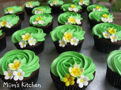 Yellow and Green Cupcake