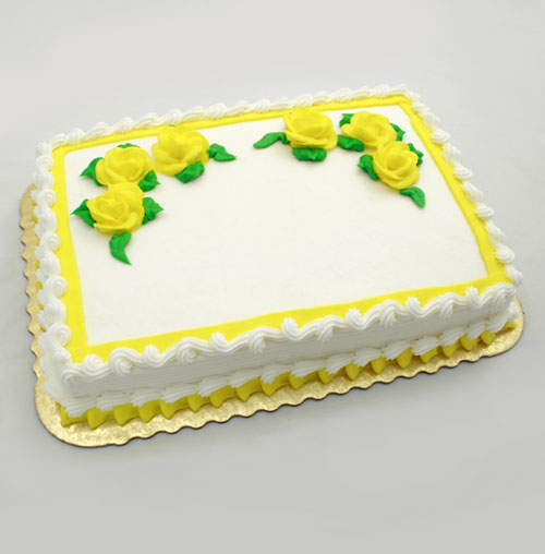 Yellow Roses Sheet Birthday Cakes