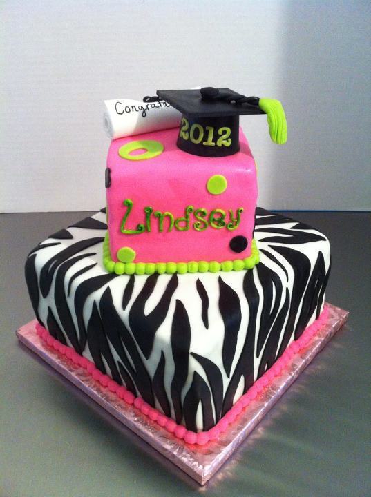 Zebra Graduation Cake Zebra Graduation Cake