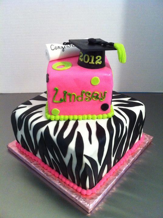 Zebra Graduation Cake