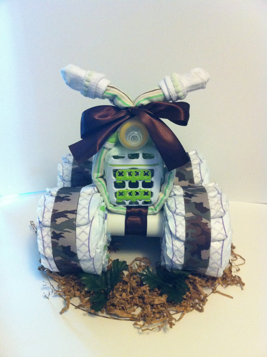 13 Photos of Camo Four Wheeler Diaper Cakes