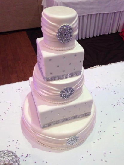 5 Tier Bling Wedding Cake